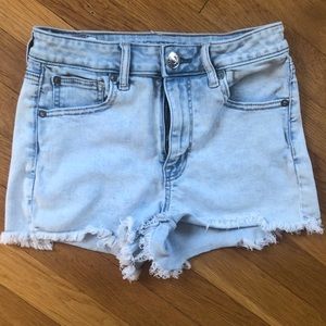 Light wash jeans short shorts